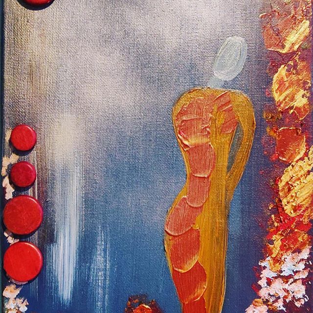 Schilderij getiteld "Shapes One" door Artist_nina Tsotoulidou Nina, Origineel Kunstwerk, Acryl