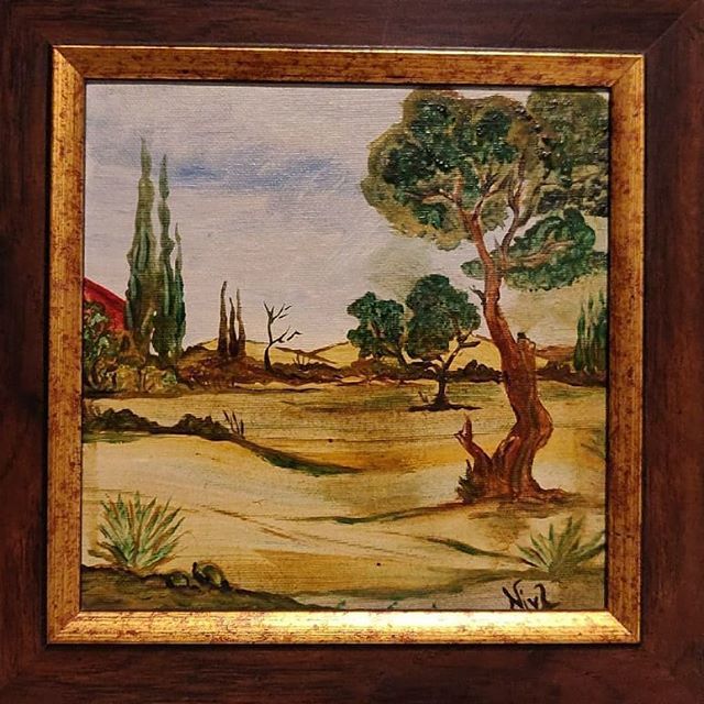 Malerei mit dem Titel "Countryside" von Artist_nina Tsotoulidou Nina, Original-Kunstwerk, Öl