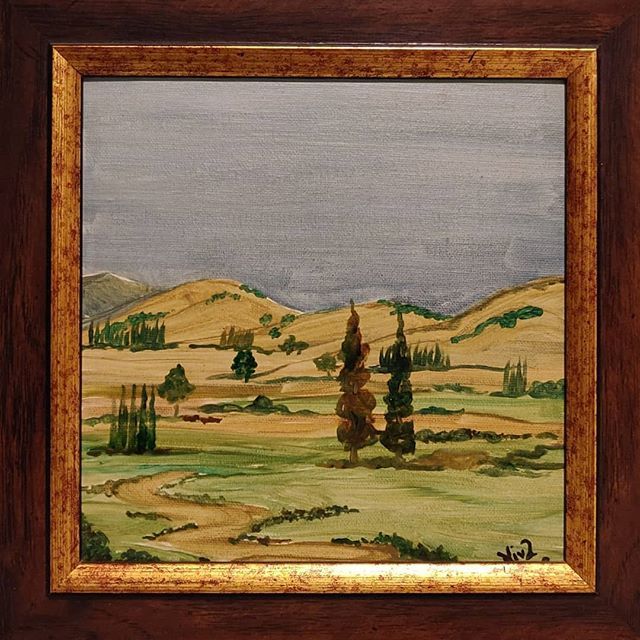 Malerei mit dem Titel "Countryside 1" von Artist_nina Tsotoulidou Nina, Original-Kunstwerk, Öl