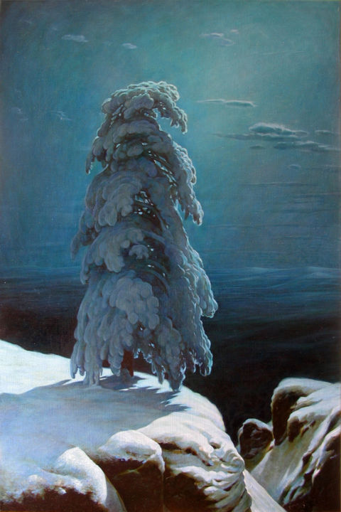 Картина под названием ""In the north is wi…" - Sergey And  Vera, Подлинное произведение искусства, Масло Установлен на Дерев…