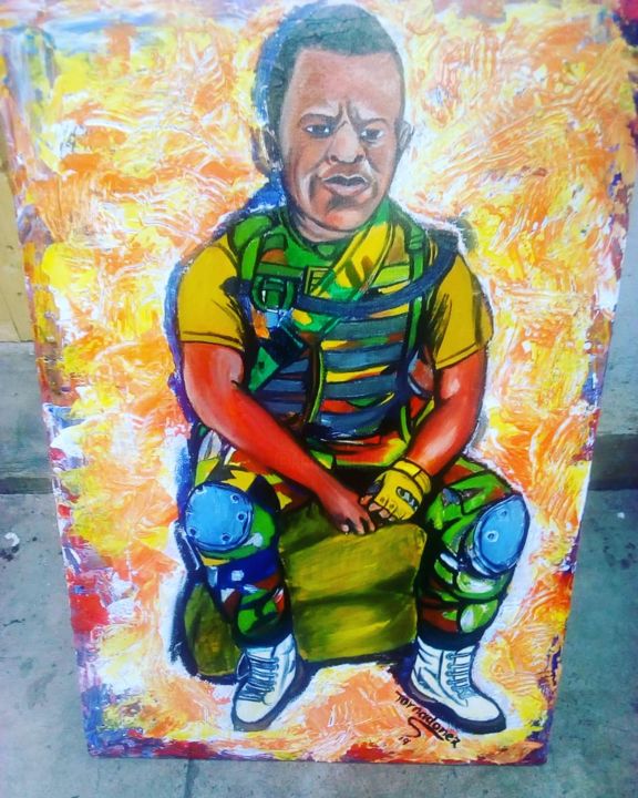 Painting titled "The Soldier's Heart" by Tornadonez (Tornado), Original Artwork, Acrylic
