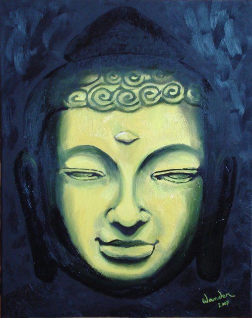 Painting titled "Bouddha" by Joffrey Wander, Original Artwork, Other