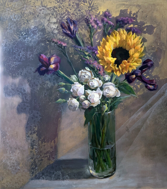 Painting titled "Secrets of flowers.…" by Artkaminskaya, Original Artwork, Oil