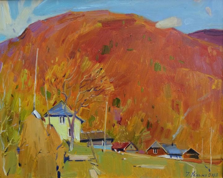 Картина под названием "Теплая осень" - Igor Khilko, Подлинное произведение искусства, Масло