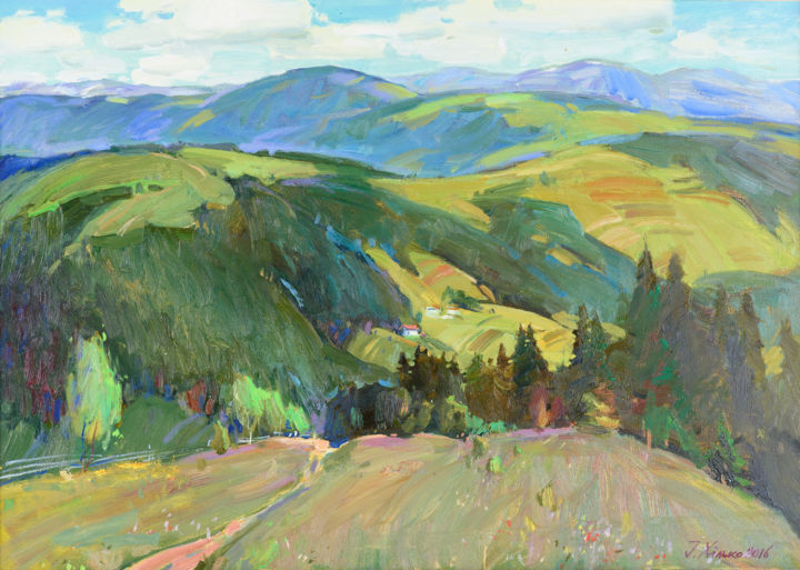 Картина под названием "лето в горах" - Igor Khilko, Подлинное произведение искусства, Масло