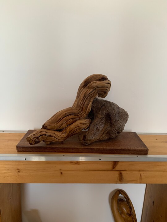 Sculpture titled "Nouvelle vague" by Artkris, Original Artwork, Wood