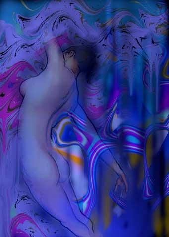 Digital Arts titled "BLUE DREAM" by Ted Luna, Original Artwork