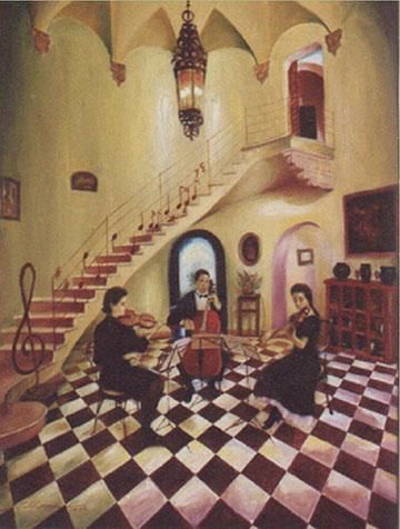 Pittura intitolato "STRING TRIO" da Ted Luna, Opera d'arte originale, Olio