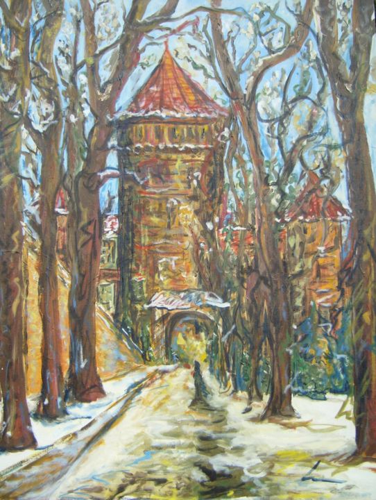Peinture intitulée "Le château" par Laure Toral, Œuvre d'art originale