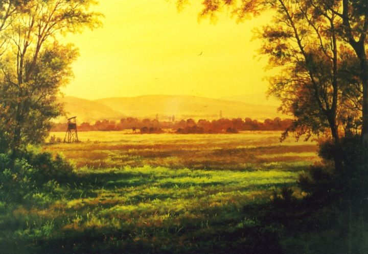 Pintura titulada "Erdő szélén, This s…" por Levente Bihari, Obra de arte original
