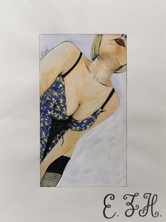 Rysunek zatytułowany „Artwork “In a Manne…” autorstwa Elena Zhenatova, Oryginalna praca, Pastel