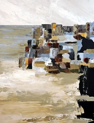 Peinture intitulée "BORD DE MER" par Crystel, Œuvre d'art originale,