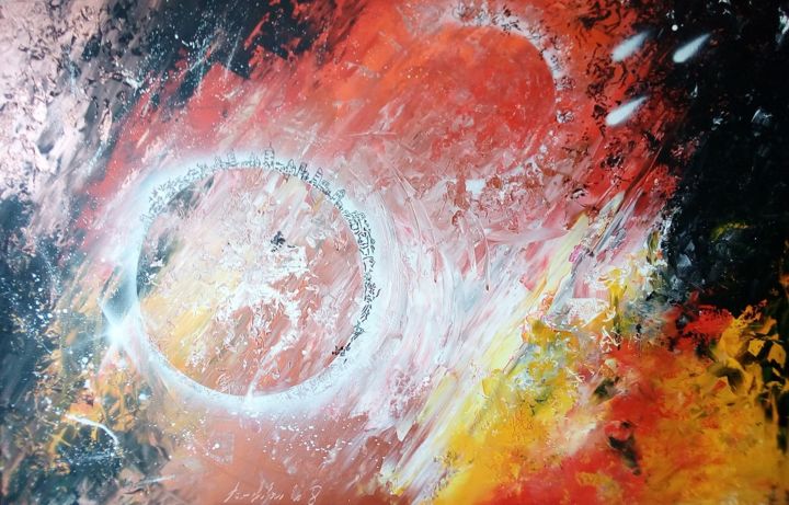 Schilderij getiteld "cosmopolite" door Art'Liloured, Origineel Kunstwerk, Acryl