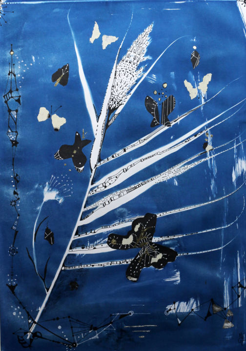 Картина под названием "Le roi papillon" - M. C. Valentine, Подлинное произведение искусства, Другой