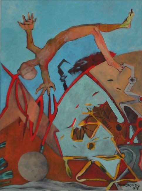 Pintura titulada "La Caída" por Patan, Obra de arte original