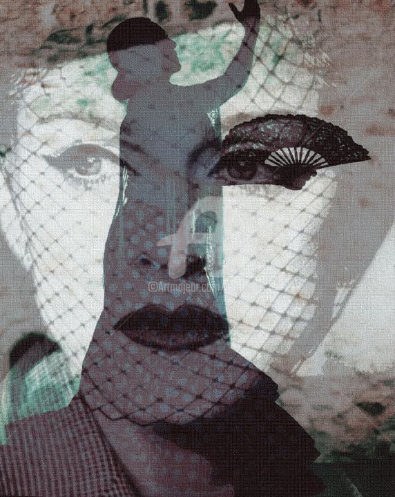 Digitale Kunst mit dem Titel "Evita" von Art Moé, Original-Kunstwerk, 2D digitale Arbeit Auf Aluminium montiert