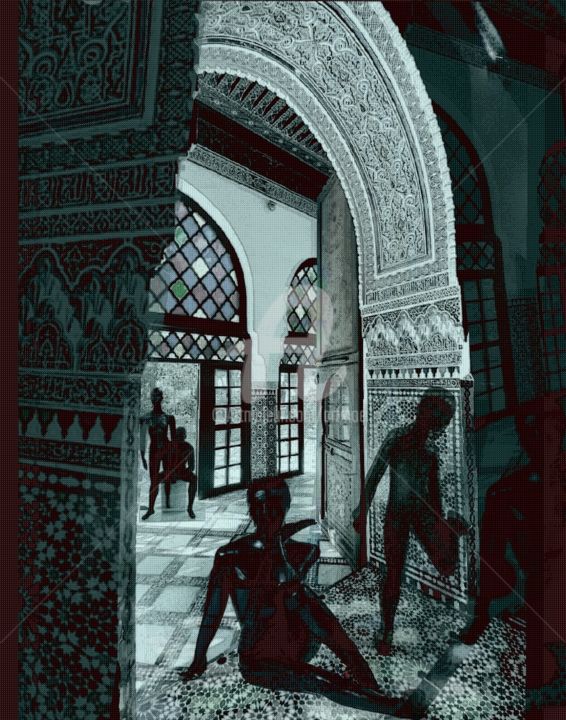 Коллажи под названием "Orient" - Art Moé, Подлинное произведение искусства, 2D Цифровая Работа Установлен на Алюминий