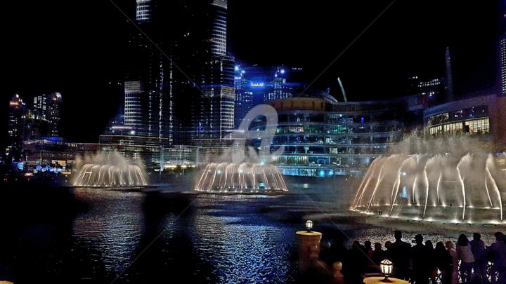 Photography titled "Skyline Dubai" by Art Moé, Original Artwork, Manipulated Photography Mounted on Aluminium