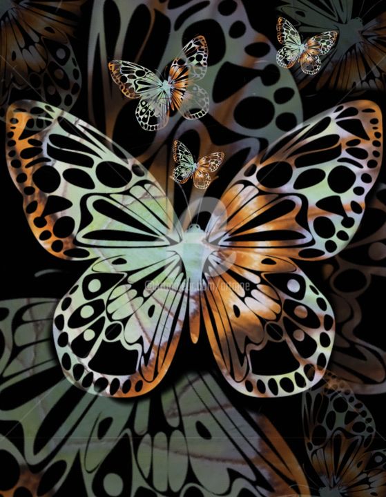Arte digitale intitolato "Papillon" da Art Moé, Opera d'arte originale, Fotomontaggio