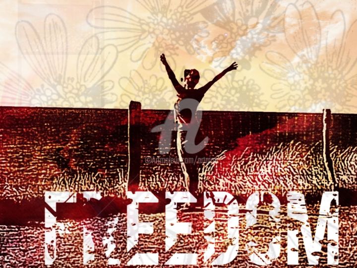 Digitale Kunst mit dem Titel "Freedom" von Art Moé, Original-Kunstwerk, Fotomontage