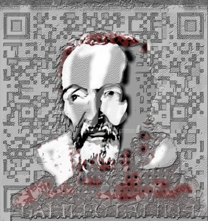 Digitale Kunst mit dem Titel "Galileo Galilei" von Art Moé, Original-Kunstwerk, 2D digitale Arbeit