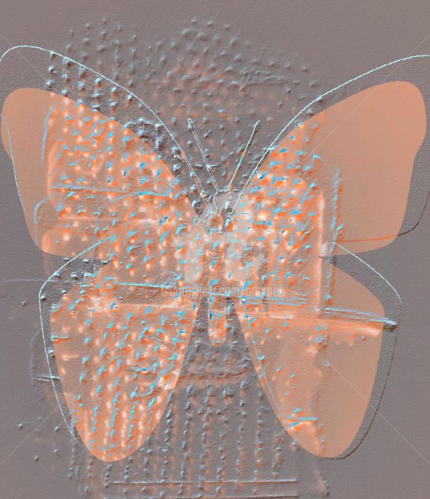 Digitale Kunst mit dem Titel "#FR2 Papillon" von Art Moé, Original-Kunstwerk, Fotomontage