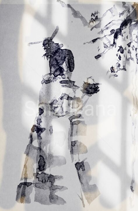 제목이 "Ikigai"인 디지털 아트 Art Moé로, 원작, 포토 몽타주