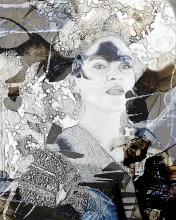 Digitale Kunst mit dem Titel "Hommage Frida "conf…" von Art Moé, Original-Kunstwerk, Digitale Malerei