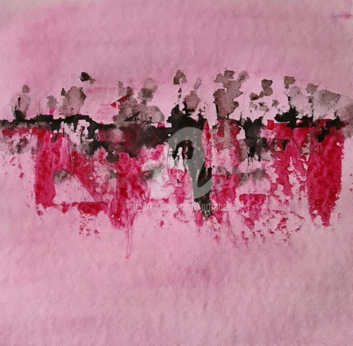 Malerei mit dem Titel "2024 Pink Pause" von Art Moé, Original-Kunstwerk, Acryl