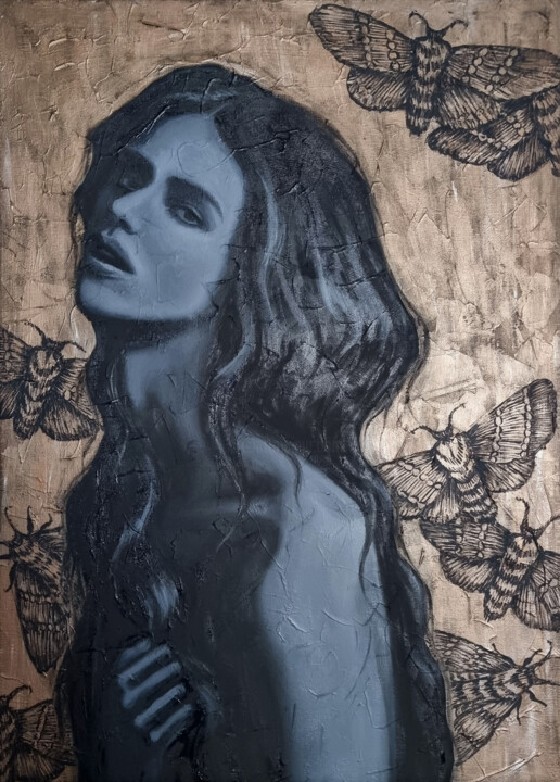 Malerei mit dem Titel "Lilith, the first e…" von Artmoods Tp, Original-Kunstwerk, Öl Auf Keilrahmen aus Holz montiert