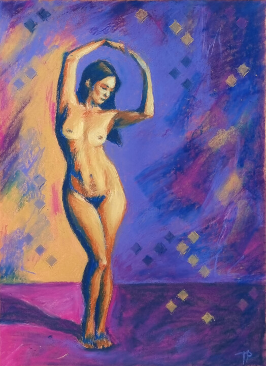 Tekening getiteld "Nude study 0423-06…" door Artmoods Tp, Origineel Kunstwerk, Pastel