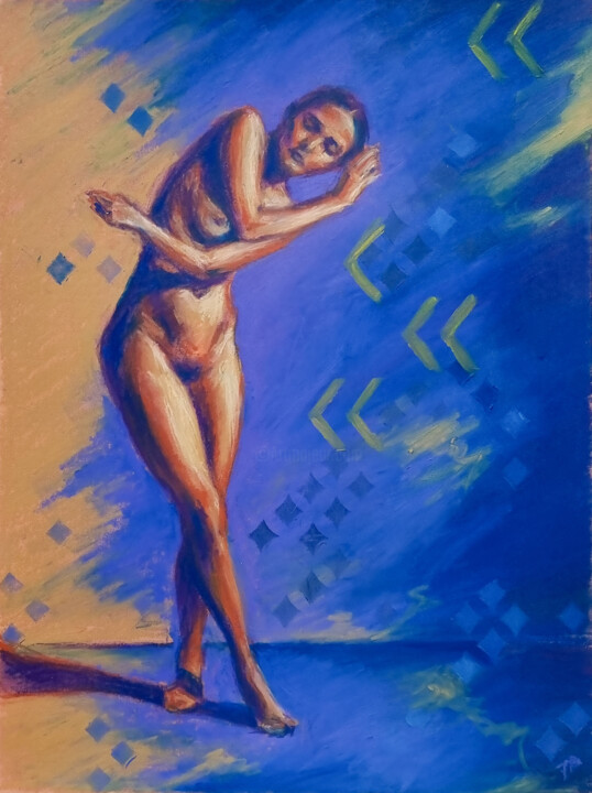 Rysunek zatytułowany „Nude study 0423-04…” autorstwa Artmoods Tp, Oryginalna praca, Pastel