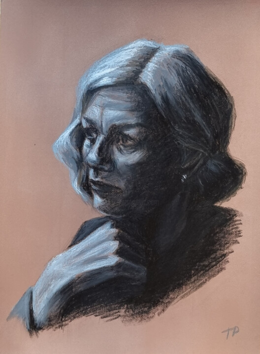 Tekening getiteld "Oil pastel portrait…" door Artmoods Tp, Origineel Kunstwerk, Pastel