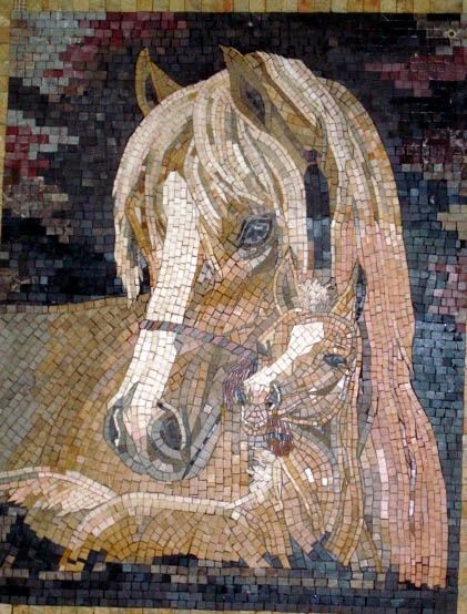 Pittura intitolato "mosaic marble" da Nezar Stef, Opera d'arte originale