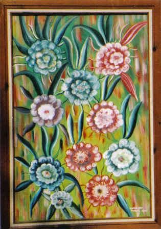 Painting titled "Beautiful Flowers" by Muller Jean Francois, Original Artwork, Oil