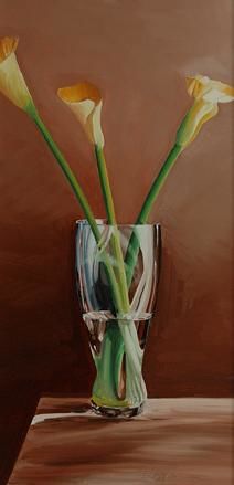 Painting titled "flowers in vase" by Doug Swinson, Original Artwork
