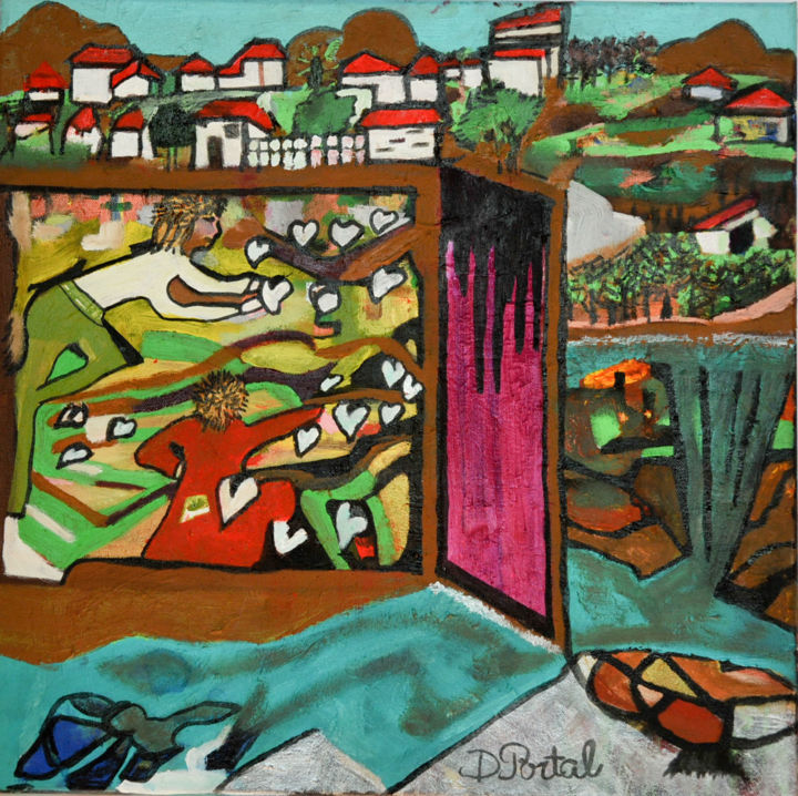 Malerei mit dem Titel "le-jardin-de-mon-co…" von Dominique Portal, Original-Kunstwerk