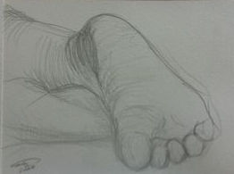 Painting titled "foot" by Peter Goodchild, Original Artwork