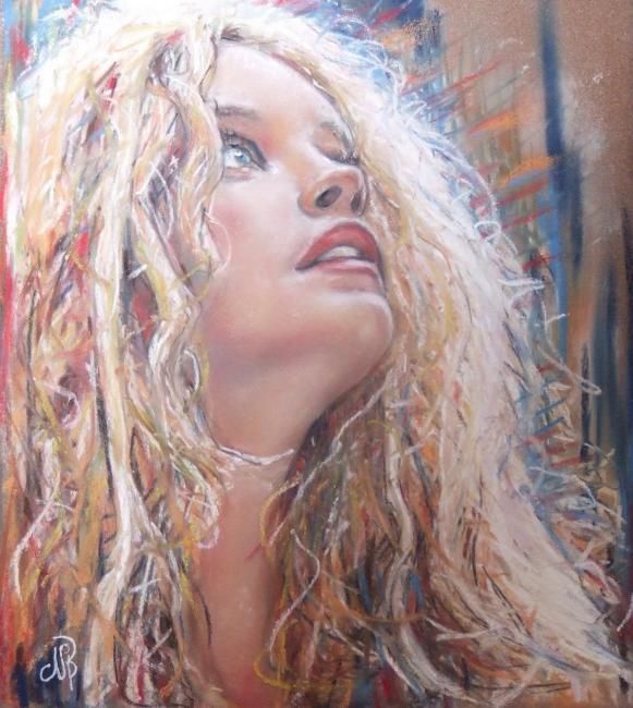 Peinture intitulée "Portrait en lumière" par Nelly Bernet, Œuvre d'art originale,