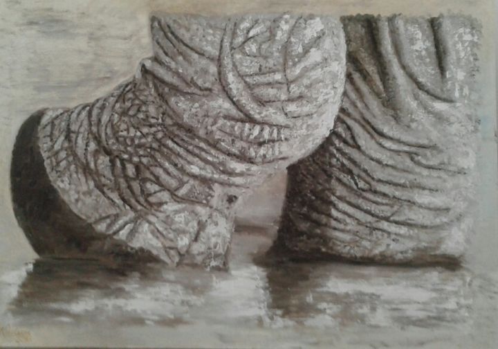 Pintura titulada "Patas de elefante" por Ksenia Nikolaeva, Obra de arte original, Oleo