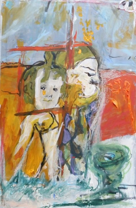 Peinture intitulée "arlequin-and-22absi…" par Artnoo, Œuvre d'art originale