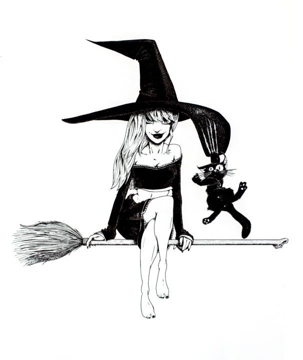 Sorciere Drawing By Artnoz Artmajeur