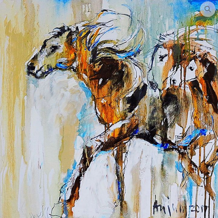 Painting titled "Horse Series" by Skylar Croft, Original Artwork, Acrylic