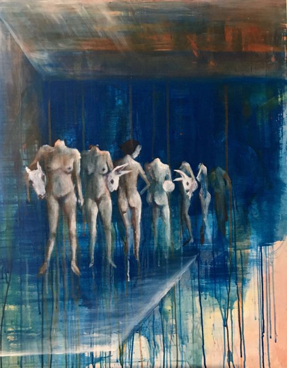 Painting titled "Casting" by Alexandra Kršňáková, Original Artwork, Acrylic