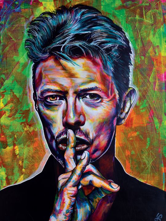 Pintura intitulada ""David Bowie"" por Loco Art, Obras de arte originais, Acrílico