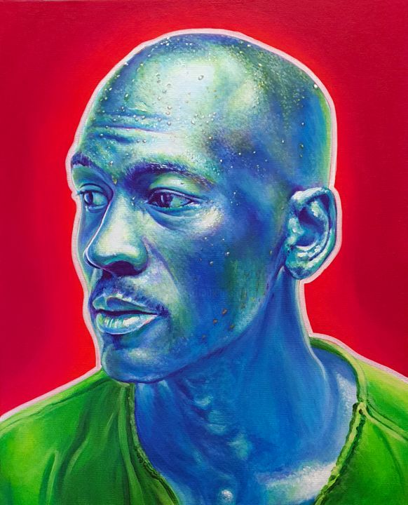 Malarstwo zatytułowany „MJ” autorstwa Loco Art, Oryginalna praca, Akryl Zamontowany na Karton