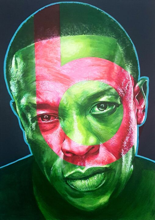 Painting titled "Dr DRE" by Loco Art, Original Artwork, Acrylic