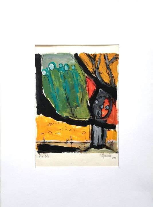 Drawing titled "Fears and Dreams #a…" by Ojomo, Original Art, Acrylic