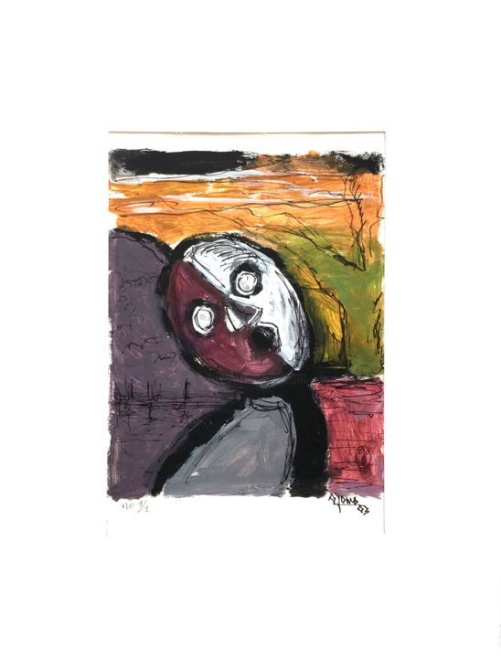 Dessin intitulée "fears and dreams no…" par Ojomo, Œuvre d'art originale, Acrylique