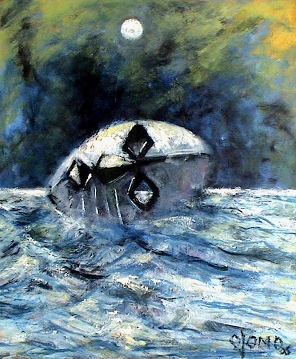 Картина под названием "visitor 2" - Ojomo, Подлинное произведение искусства, Масло
